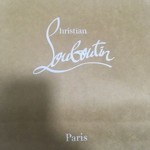 New Christian Louboutin Paris Paper Shopping Bag White Rope Handles Luxury